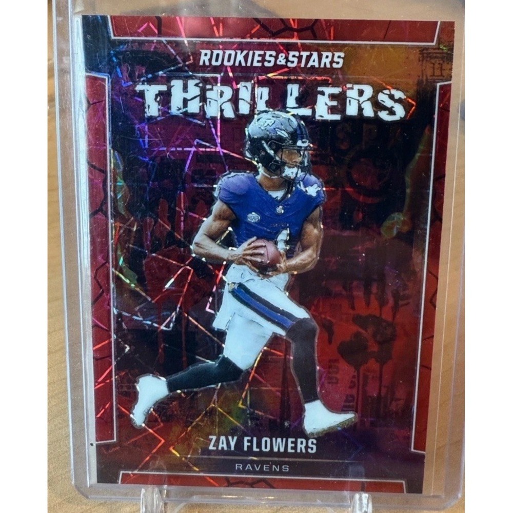 2024 Panini Rookies & Stars‎ Zay Flowers Thrillers Red Lazer Prizm #T-ZFS Ravens